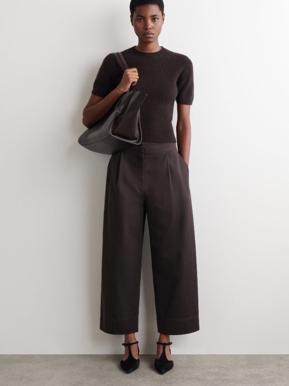 NWT COS CROPPED COTTON BALLOON PANTS